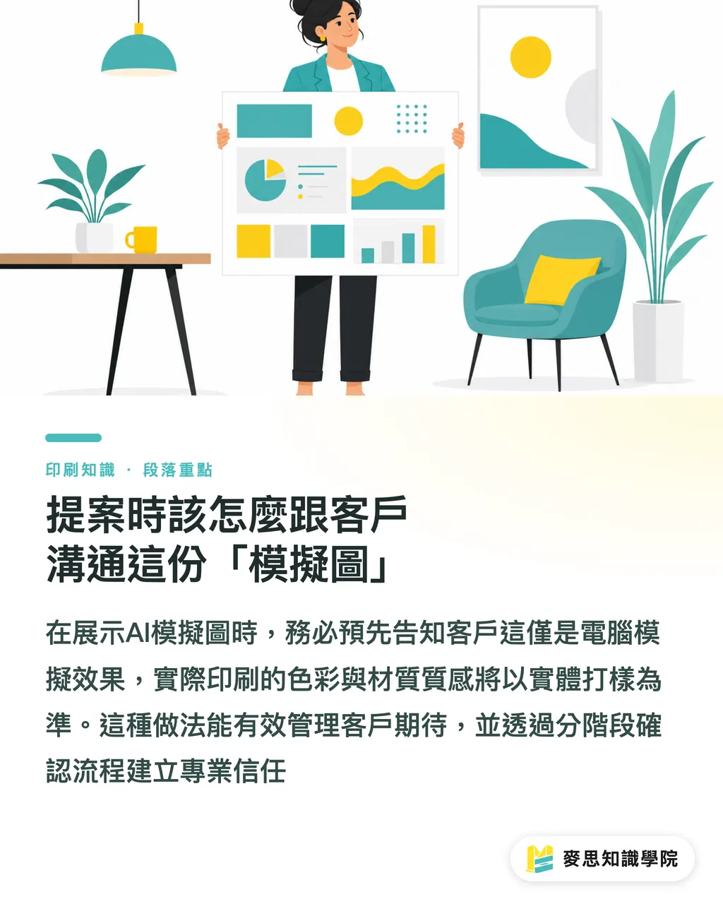 提案時該怎麼跟客戶溝通這份「模擬圖」|告別實體打樣深淵:用AI模擬圖讓客戶秒點頭的提案實戰 段落重點