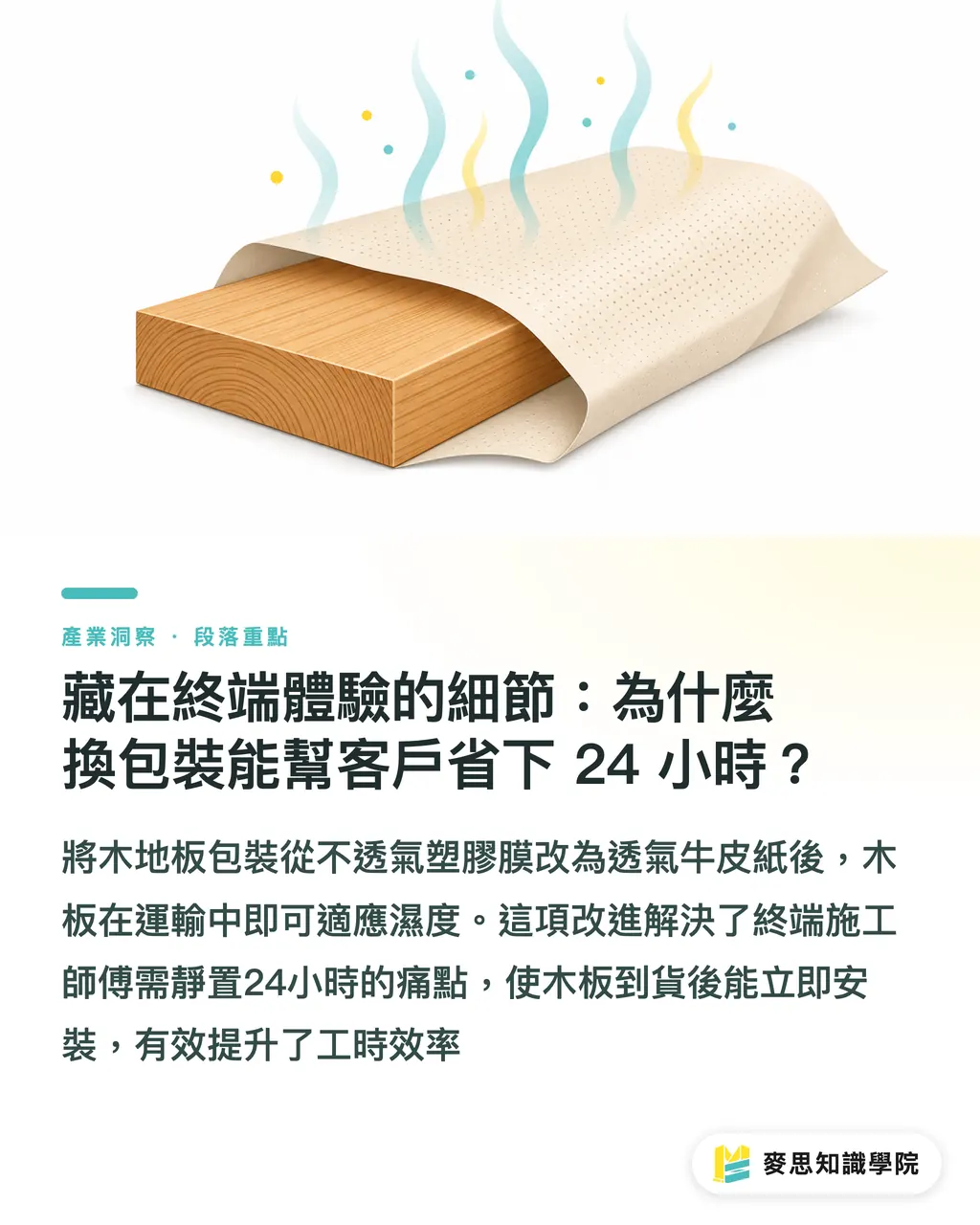 藏在終端體驗的細節：為什麼換包裝能幫客戶省下 24 小時？｜塑膠改紙絕非單純換材質：拆解 Mondi 建材包裝實戰關卡 段落重點